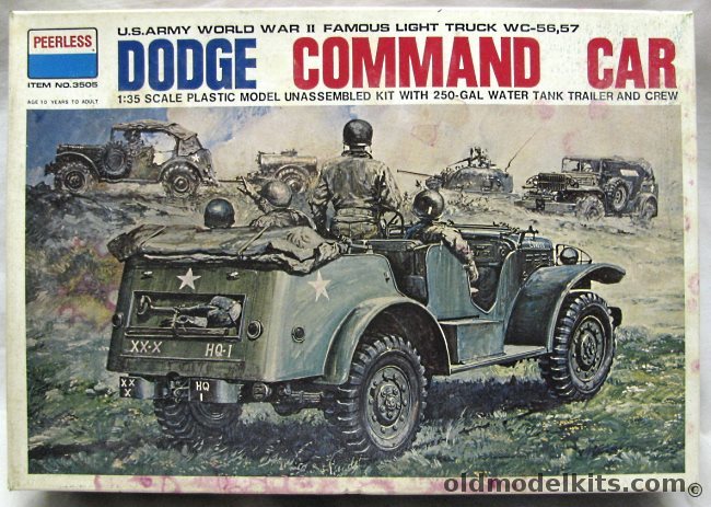 Peerless-Max 1/35 Dodge 3/4 Ton WC-56 / WC-57 Light Truck - Command and Reconnaissance Truck and 1 Ton 250 Gallon Ben Hur KWT Water Tanker, 3505 plastic model kit